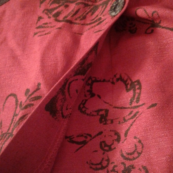 Intriguing Threads L large wrap long maxi skirt Red Black Floral Flowers - Picture 5 of 6